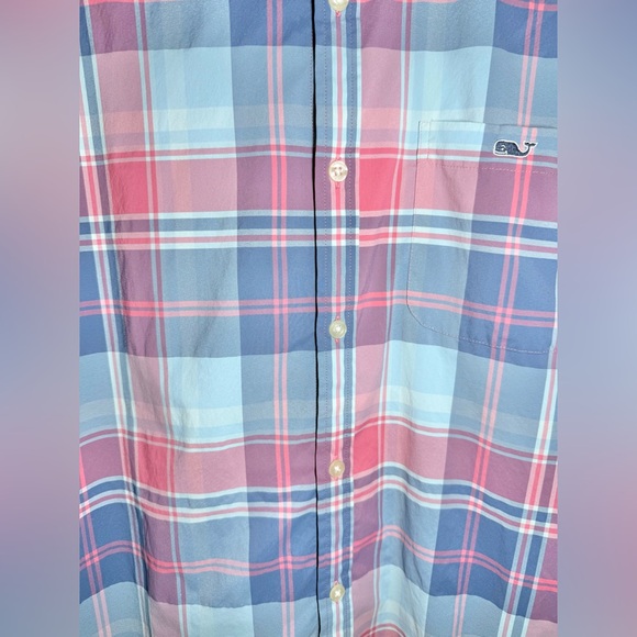 Vineyard Vines Performance Shirt Tucker Men’s Large Blue Button Short Sleeve - Picture 5 of 8